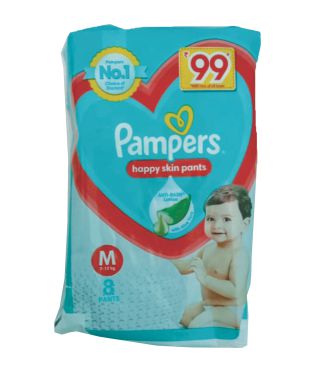 Pampers Diapers Pant, Pants, Size-M (7-12 kg) | 8 Pants